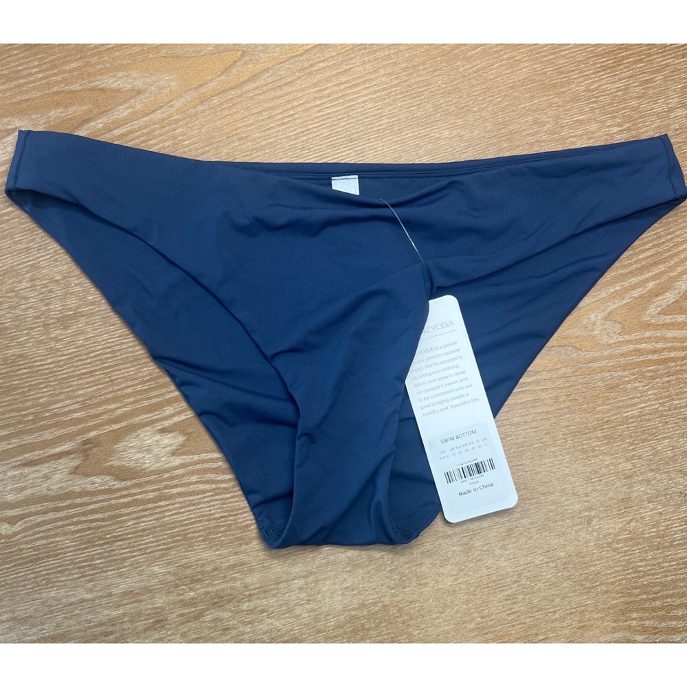 CRZ YOGA Womens Navy Blue Low Rise Bikini Swim Bottoms Size Medium New With Tags